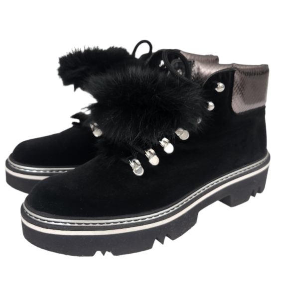 Pollini Velvet Lace Up Booties - Picture 10 of 11